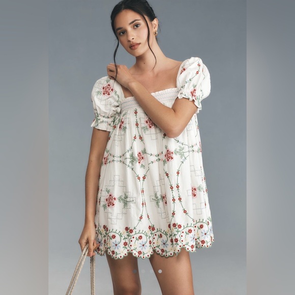 Anthropologie Dresses & Skirts - Damson Madder Lulu Embroidered Mini Dress